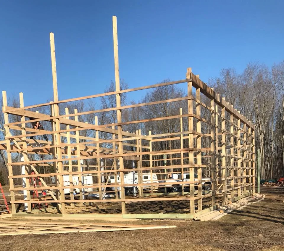 construction of pole building framing