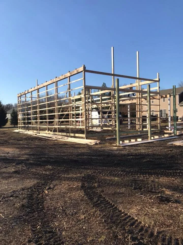 construction of pole building wood framing