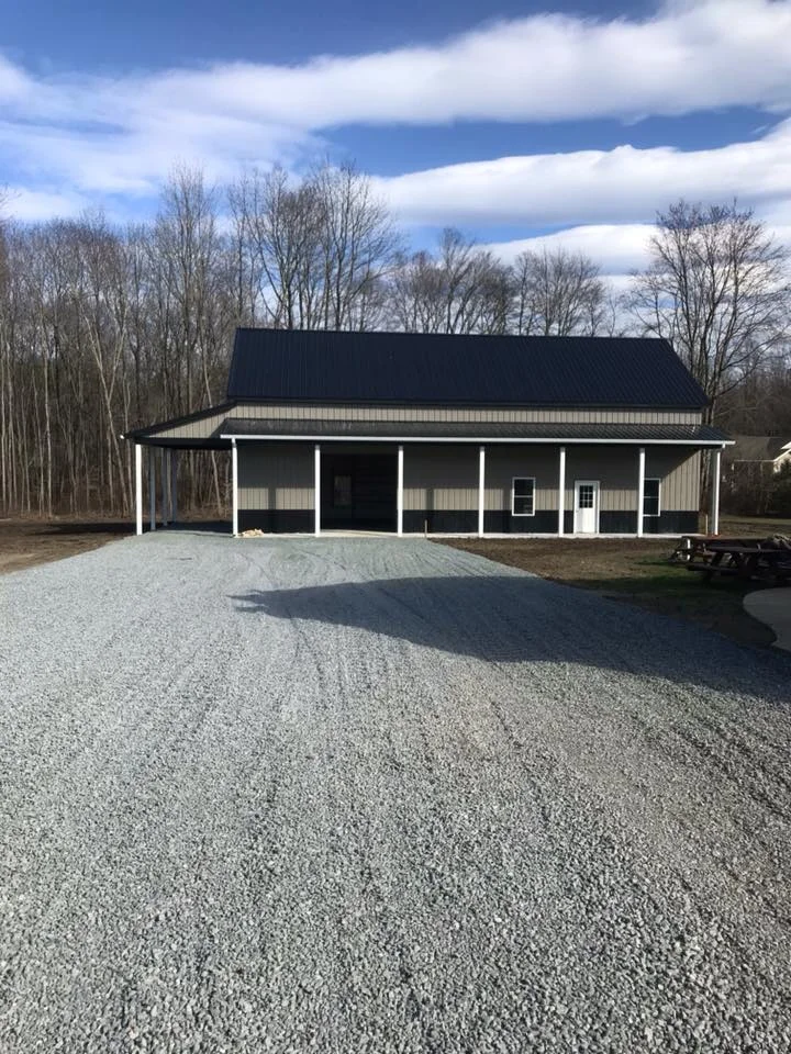 construction of pole building driveway install