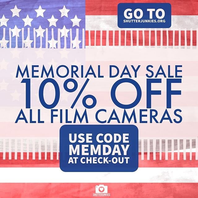 It&rsquo;s Time for. #MemorialDay #Sale !!! Find your first OR next #35mmfilm #camera - new cameras are arriving daily from #canon #Minolta #Pentax

Head over to www.shutterjunkies.org to start shopping and use #discountcode MEMDAY to save 10%