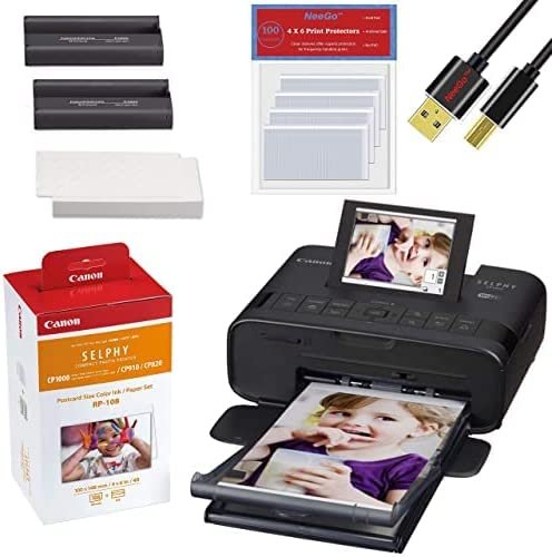 Bundle) Canon CP1500 Portable Printer + RP-108 4R Size Paper + Ink