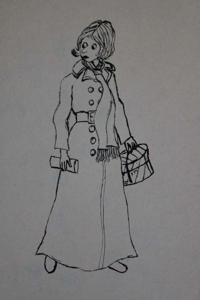 Woman & Hat Box