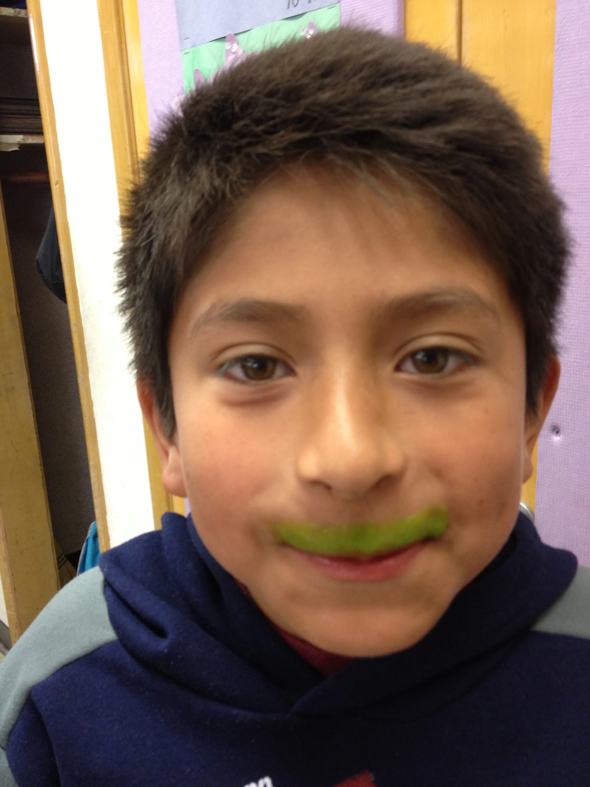 Danny's green smoothie mustache. 