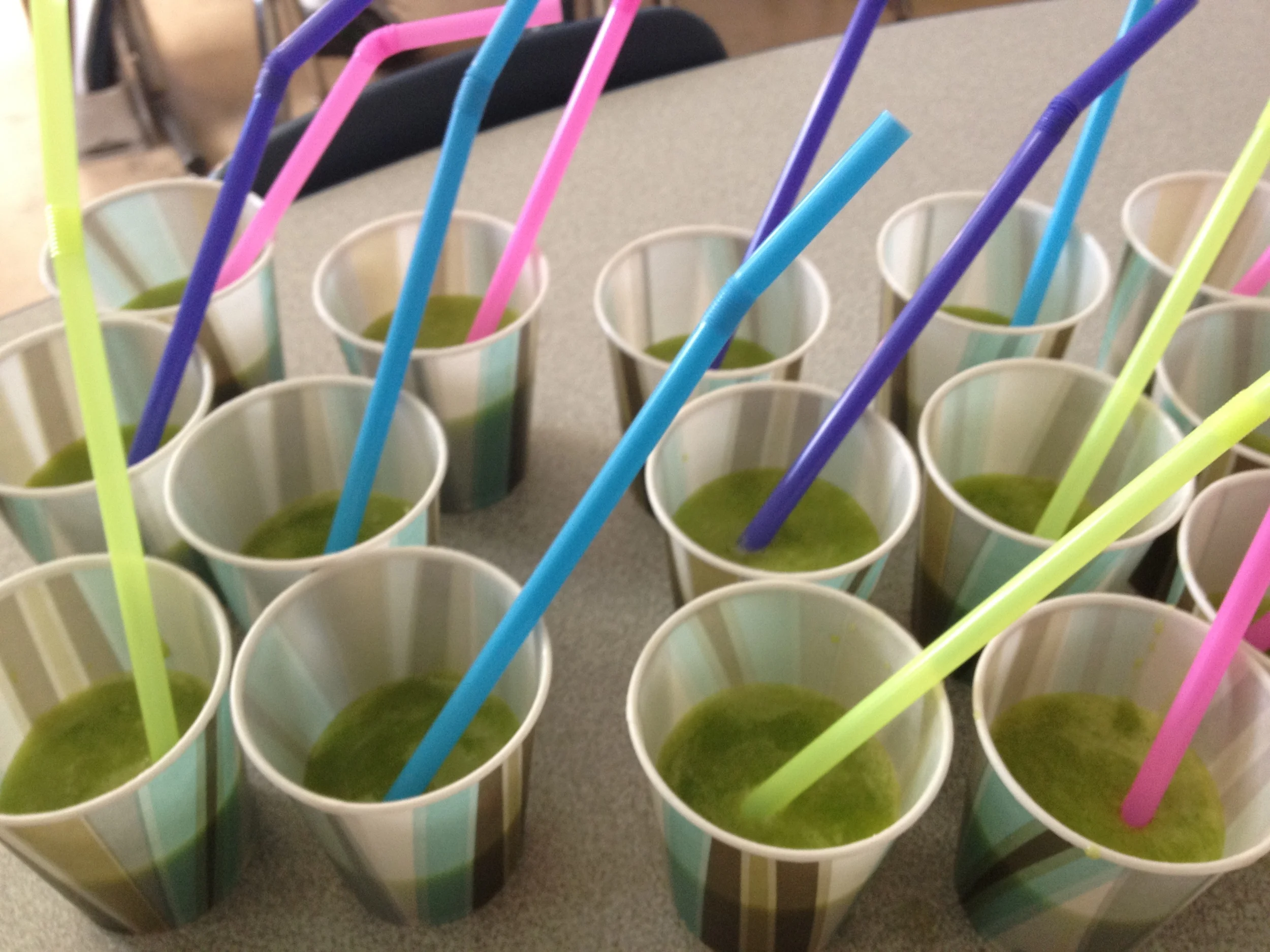 Green smoothies for the students. 