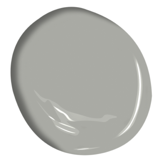 Ben Moore Platinum Grey It’s a mid-tone grey with just the slightest hint of warmth to it, so it won’t go blue on your walls. It adds a rich background to cozy up a living room or dining room. We have also used it on the island in an almost, all-white kitchen.