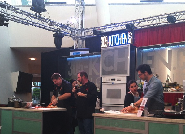 Chef Jamie DeRosa (L) & Chef Giorgio Rapicavoli (R) with sous chefs in tow.