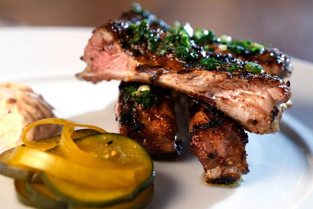 Foodable WebTV Network | Photo Credit: Leila Navidi//Las Vegas Weekly | Pictured: Grilled lamb ribs at Heritage Steak