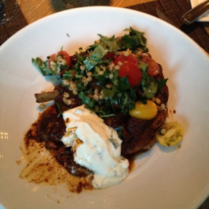 Lamb Braised with Chipotle and Spices, Whole Grain Salad, Fragrant Herbs, Yoghurt