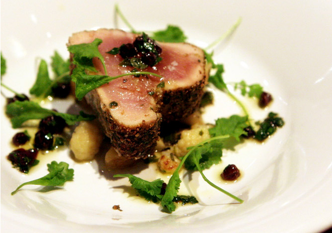 Albacore Tuna with Cauliflower and Currants | Theherbfarm.com