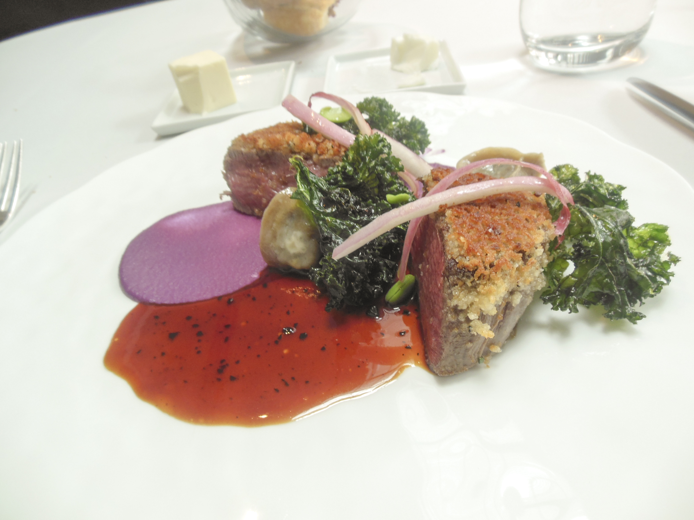 Herb-Roasted Beef with Short Rib Tortellini and Black Truffle