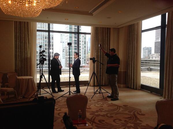 Fast Casual Trends TV host Paul Barron interviews Chef Brian Duffy during the FCTD event at the Ritz-Carlton in Chicago. | Foodable WebTV Network