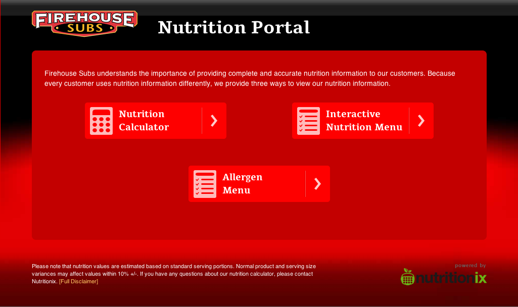 Brands like Firehouse Subs already provide detail nutritional informations to consumers on their website | Photo Credit: FirehouseSubs.com 