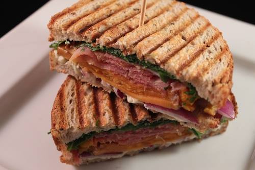 Sweet Potato + Prosciutto Panini with Arugula + Gorgonzola | Credit: Facebook