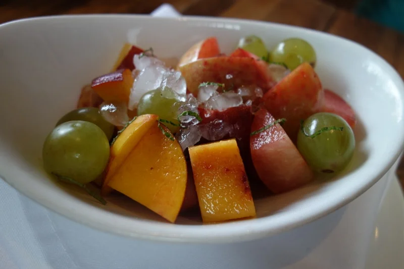 Fitzgerald and Tenerelli Farm Stonefruit Salad with mint and honey at M.B. Post | Foodable WebTV Network