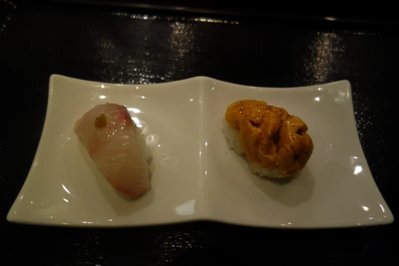 Shima Aji and Uni Sushi at n/naka | FOODABLE WEBTV NETWORK