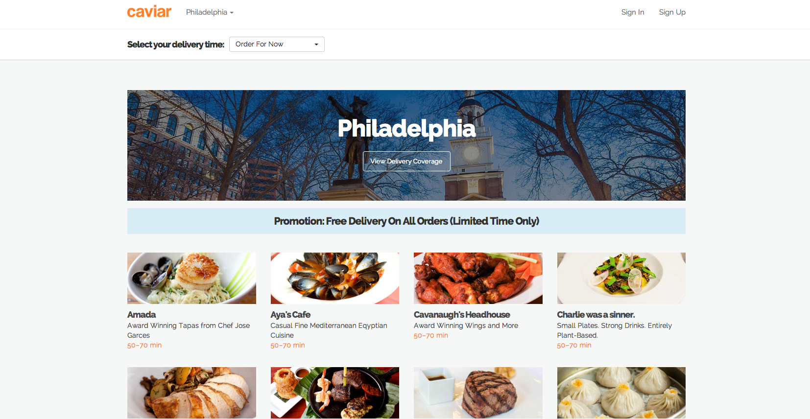 Screenshot of the Caviar Website | Credit: Caviar 