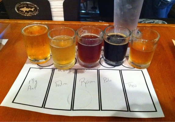Flight Sampler at Dogfish Head Brewery | YELP, Jason C. 