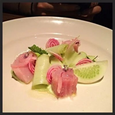Raw albacore tuna at Bar Agricole | YELP, Patty O. 