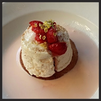 Strawberry "Floating Island" at Little Bird Bistro | YELP, Ha T.