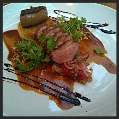 Duck breast with seared foie gras at Marc Forgione | YELP, Andrew C. 