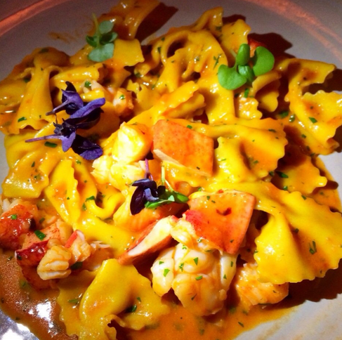 Spago's Farfalle with Maine Lobster, Melted Leeks, Lemon and Basil | Credit: Yelp, David T.