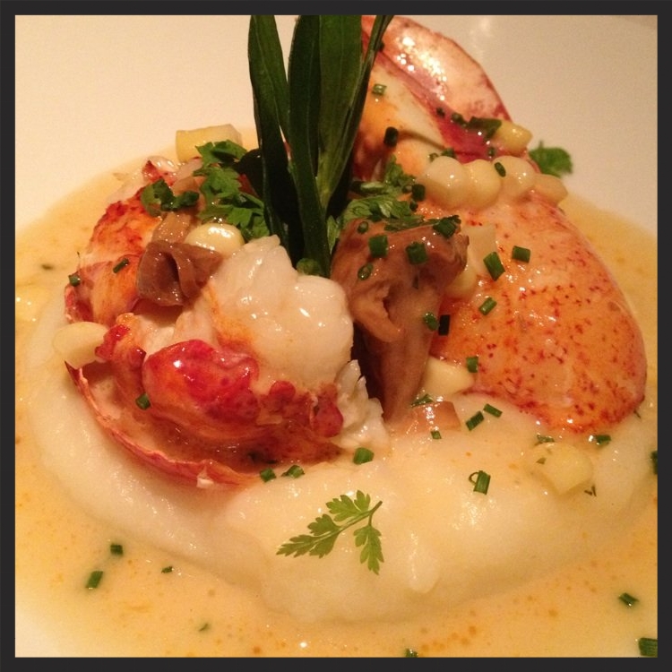 Roast Maine lobster, potato puree, chanterelle mushrooms, corn, tarragon at Gary Danko | Yelp, Anthony N.