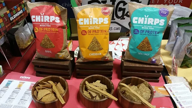 Insect-based products are proving to be a sustainable source of protein. Shown: Chirps chips. | Allison Levine for Foodable Network