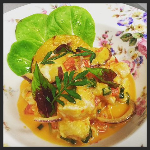 Local grouper ceviche, house-made aji amarillo, herbs from the garden at 27 Restaurant | Instagram @27restaurant