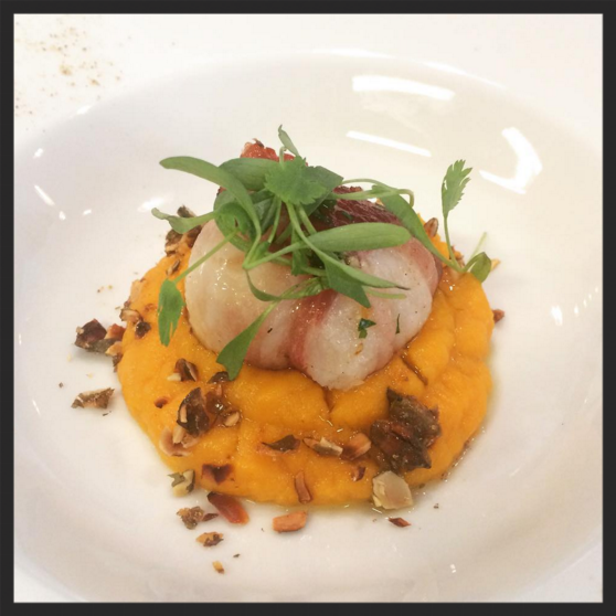 Dive scallop with pancetta and pumpkin puree at Barrafina | Credit: Instagram, @barrafinaadelaidestreet