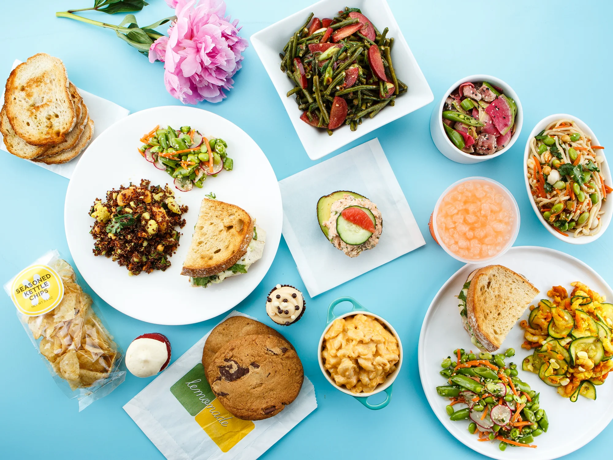 Artistic display of the food selection from Lemonade | Lemonade 