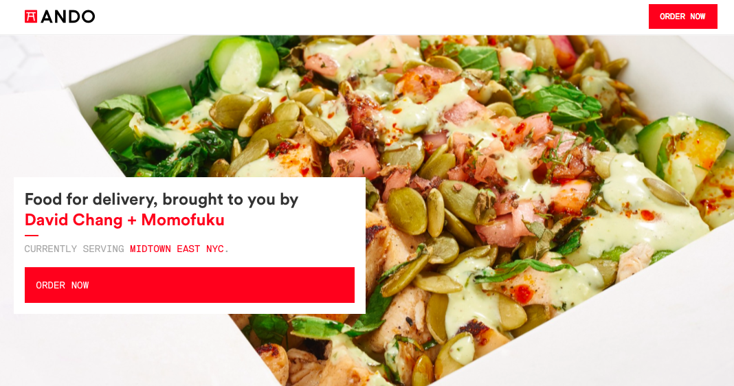 Screenshot of Ando's website