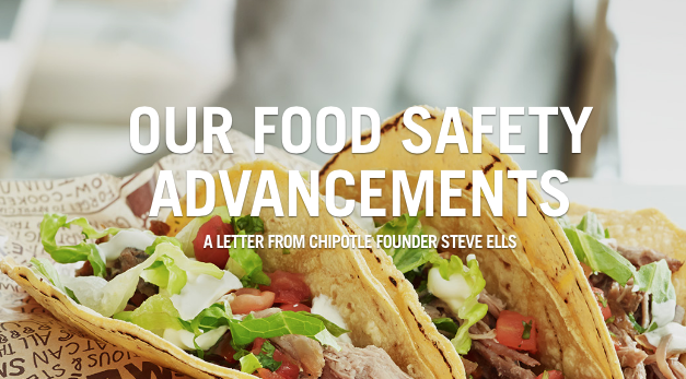 Screenshot of Chipotle's Open Letter About New Food Safety Advancements | Chipotle.com