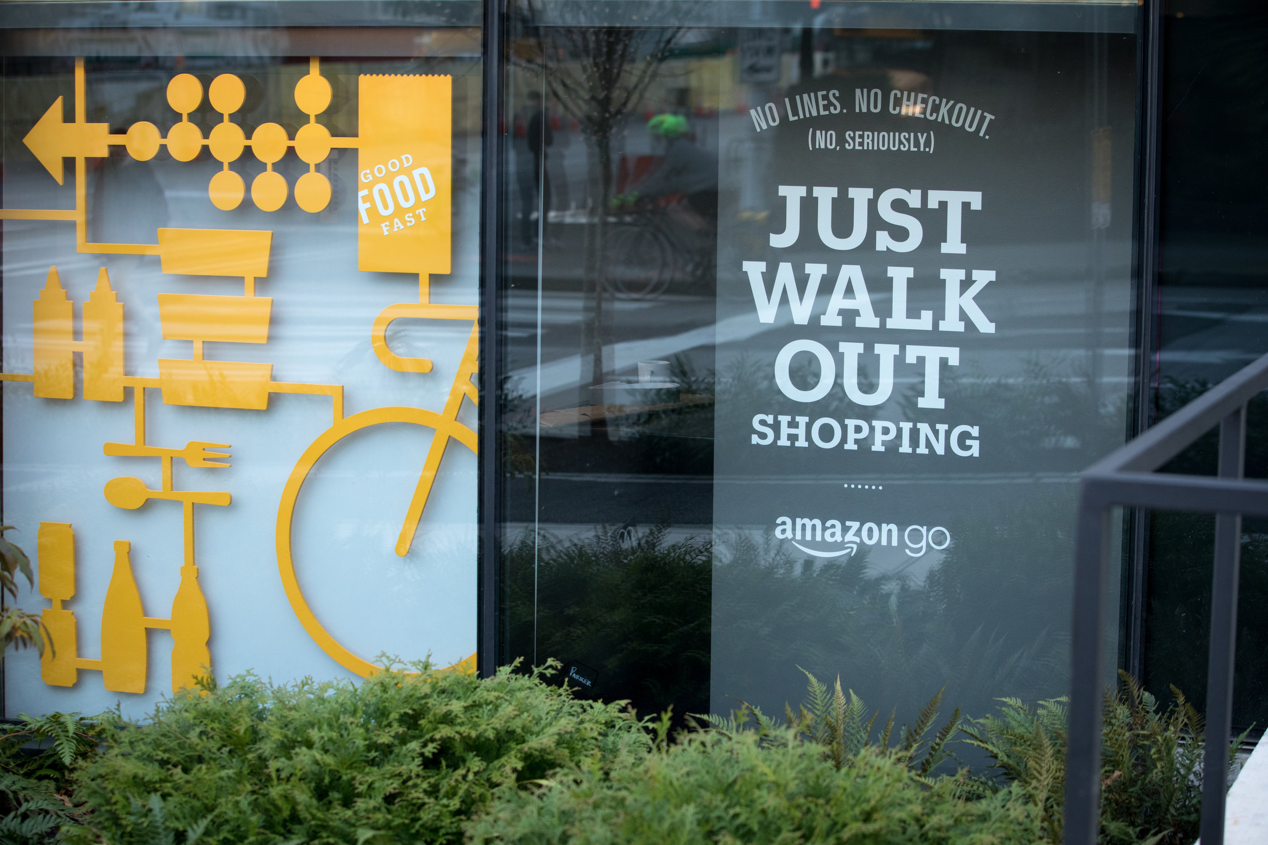 Signage at an Amazon Go Store in Seattle | Shutterstock
