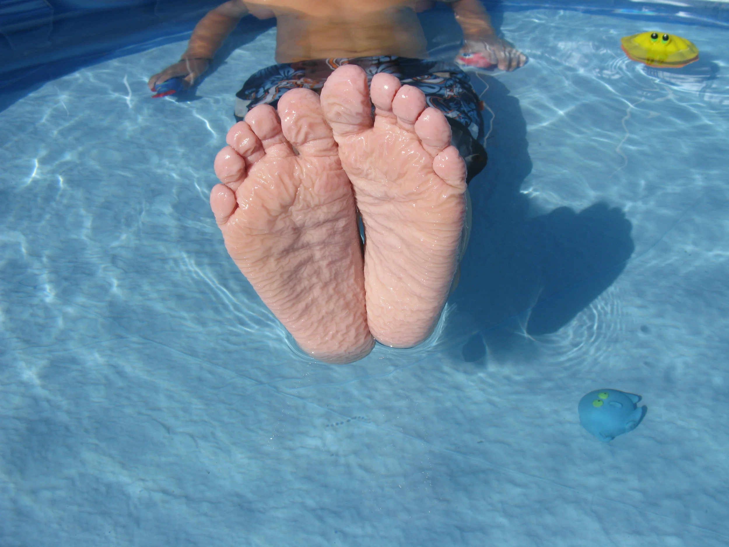 Vinny's feet in the pool