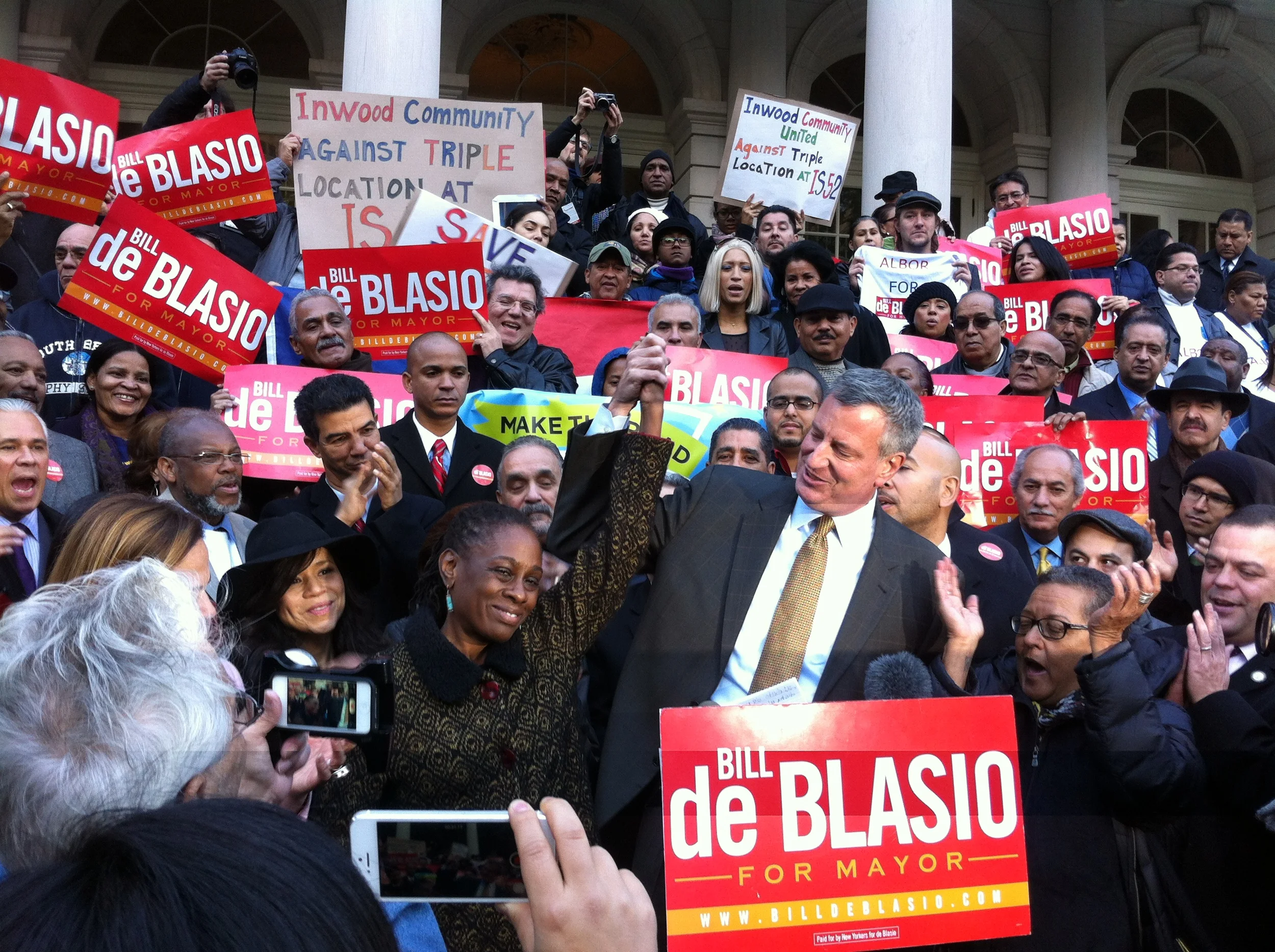 Bill and Chirlane De Blasio Rally, City Hall