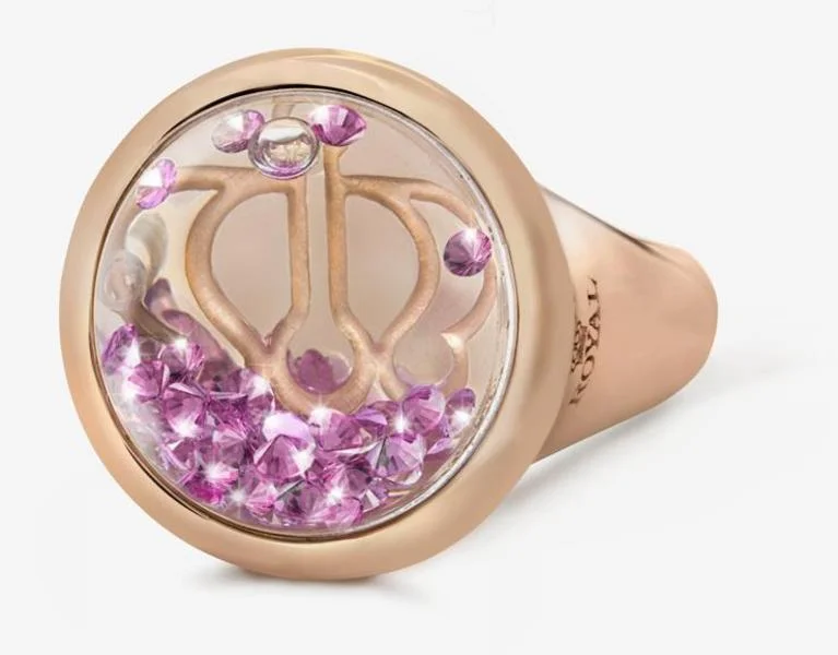 Floating-pink sapphire ring, Shining Stars collection, Reena Ahluwalia for Royal Asscher Diamonds.