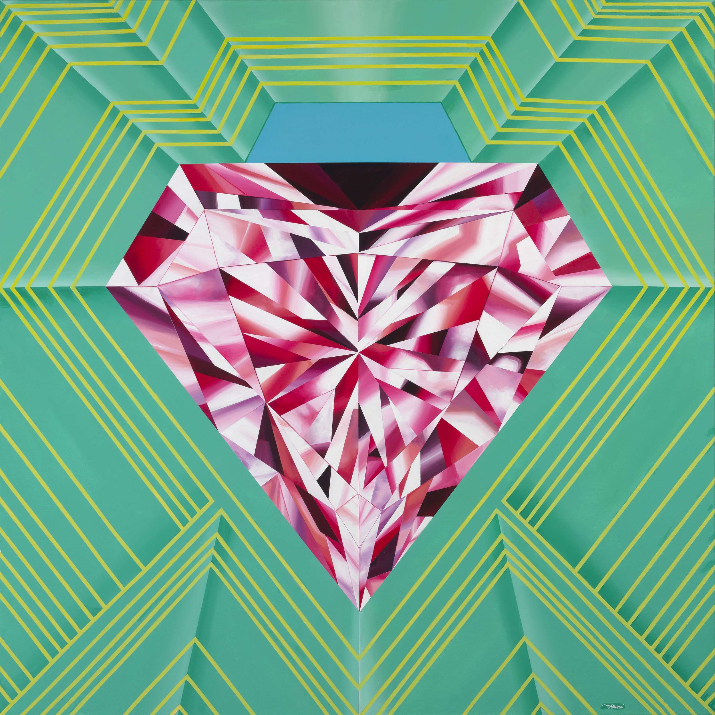 Passionate Heart - A Pink Heart-Shaped Diamond Painting By Reena