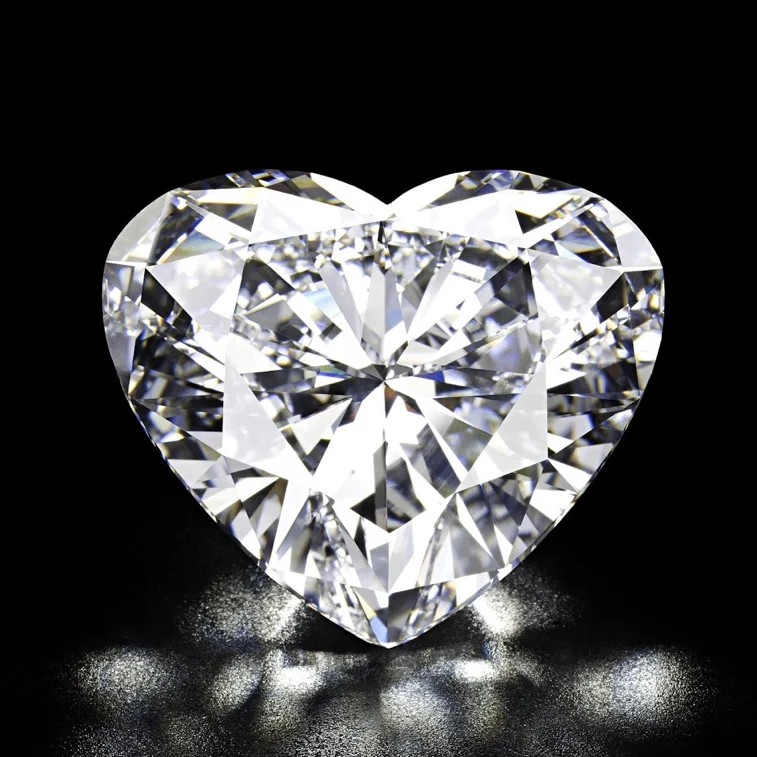 D-colour, internally flawless, Type IIa diamond of 56.15 cts. In 2011, sold at auction, and becoming a world auction record for any heart-shaped diamond. Image: Christie's
