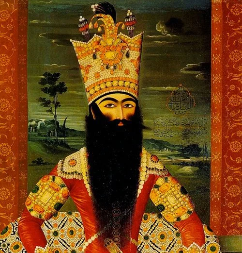 The Qajar Imperial crown or Kayanid crown was rather high and heavy, entirely covered with priceless pearls and precious stones.