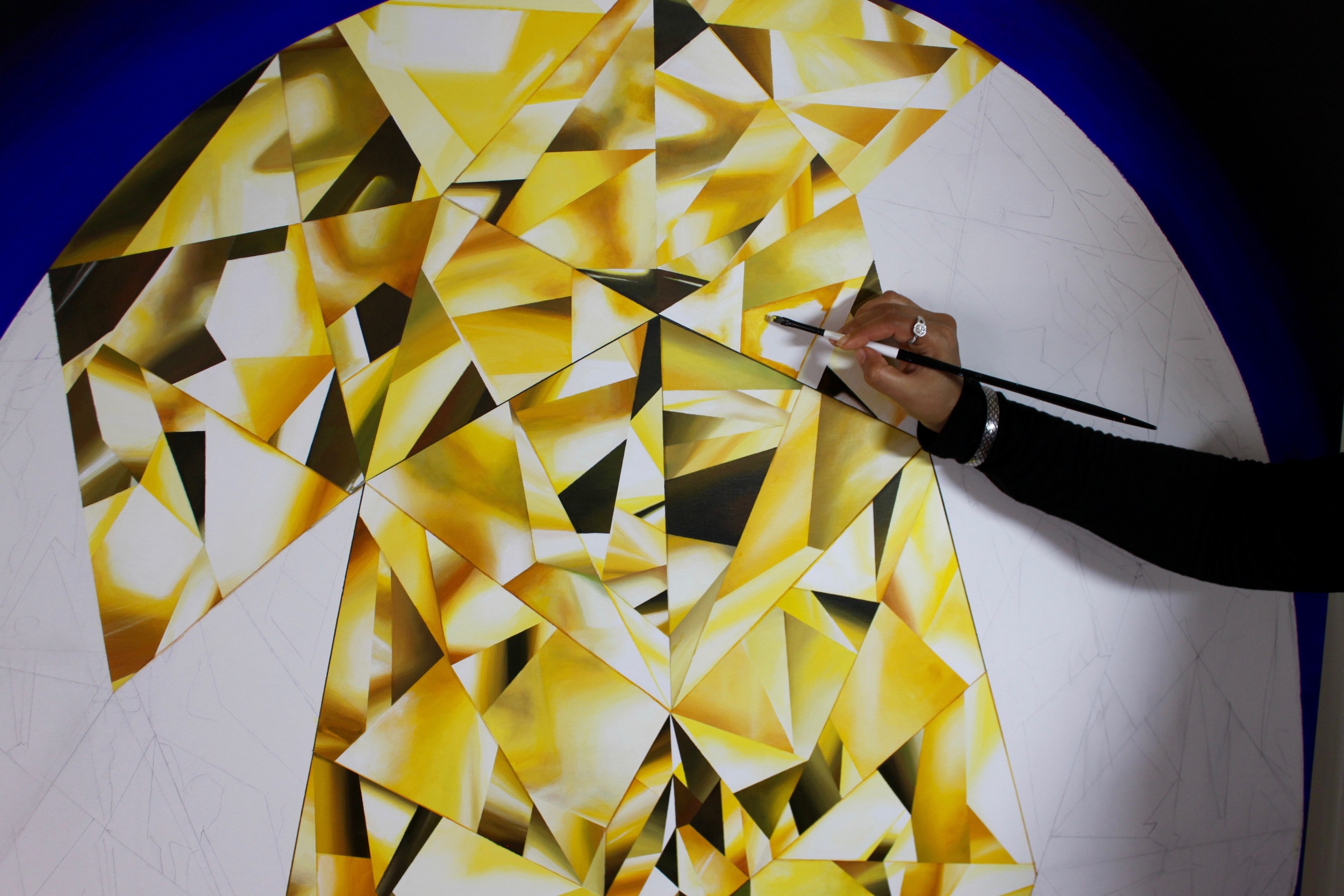 The Portrait Of Luminosity - An Oval Cut Yellow Diamond Painting By Reena  Ahluwalia — REENA AHLUWALIA