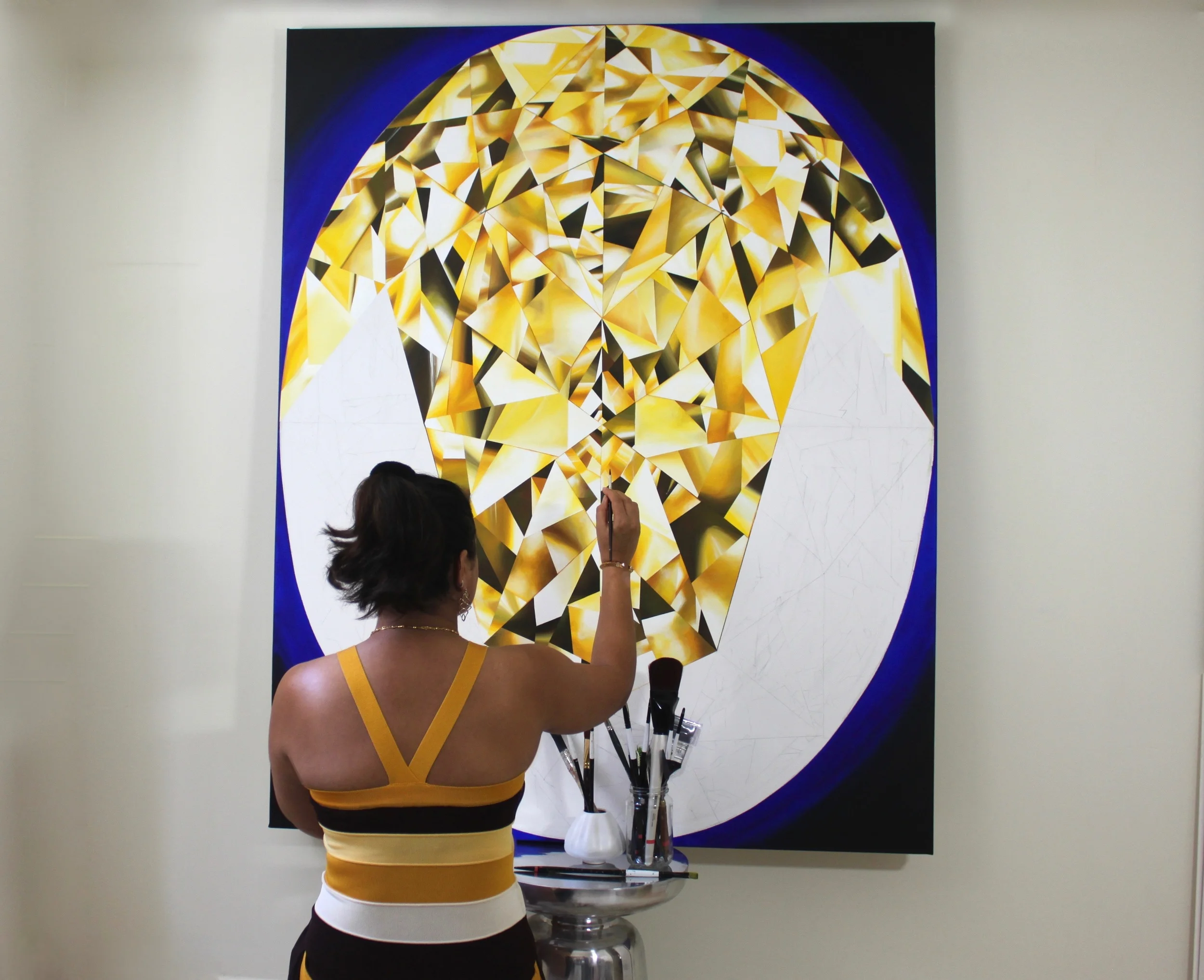 The Portrait Of Luminosity An Oval Cut Yellow Diamond Painting