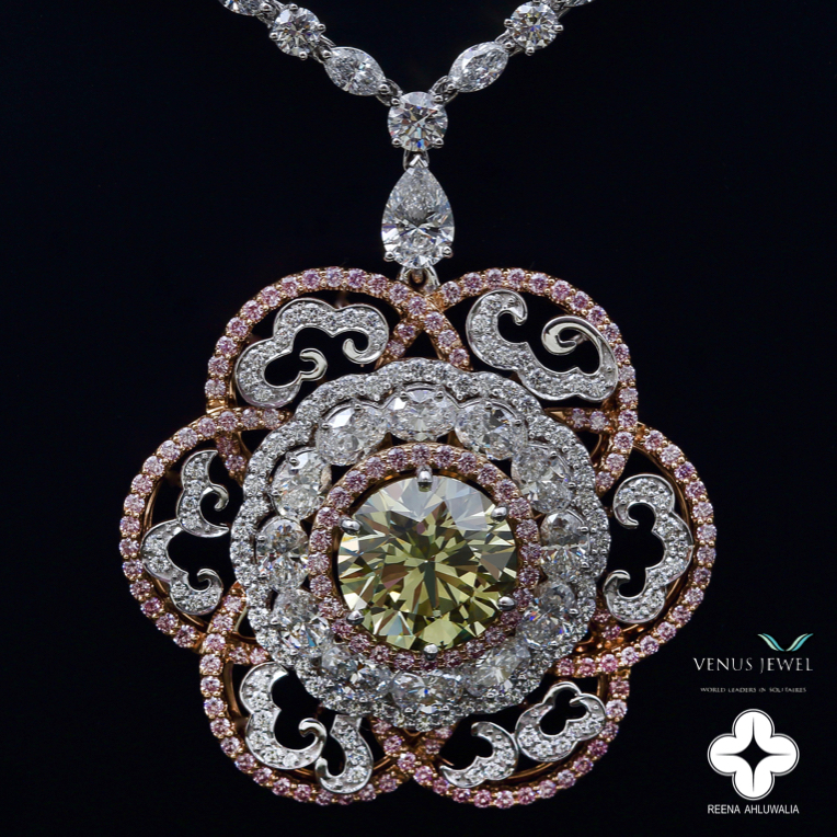 Emerald & Diamond Necklace 1/10 ct tw 10K White Gold 18