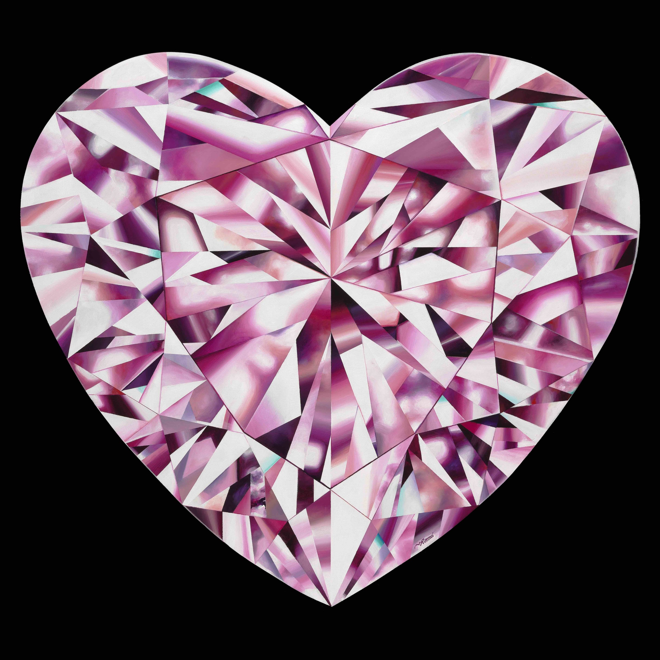 Passionate Heart - A Pink Heart-Shaped Diamond Painting By Reena