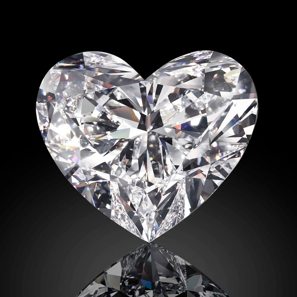At 118.78 carats, the “The Graff Venus” is the world’s largest D-color, Type IIA, flawless heart-shaped diamond. The Graff Venus was cut from a 357-carat rough diamond discovered in 2015 at the Letšeng Mine in Lesotho. Image: Graff Diamonds