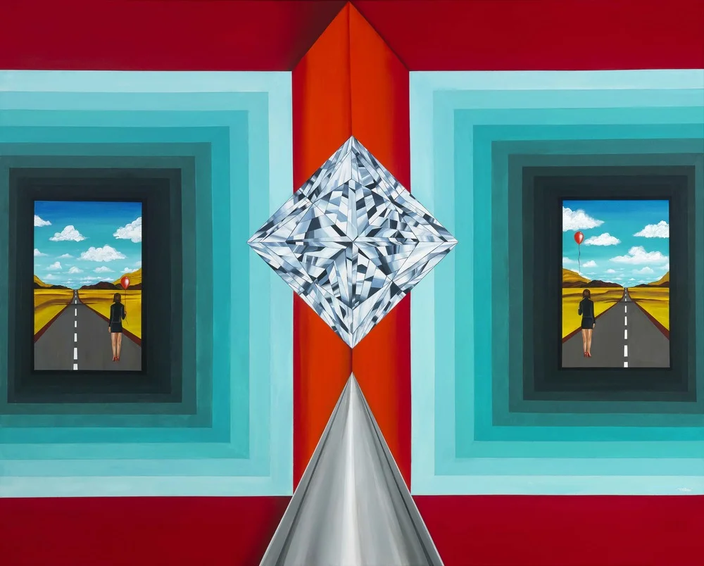 The Portal of Decisions. 60 x 48 inches. Painting by Reena Ahluwalia.