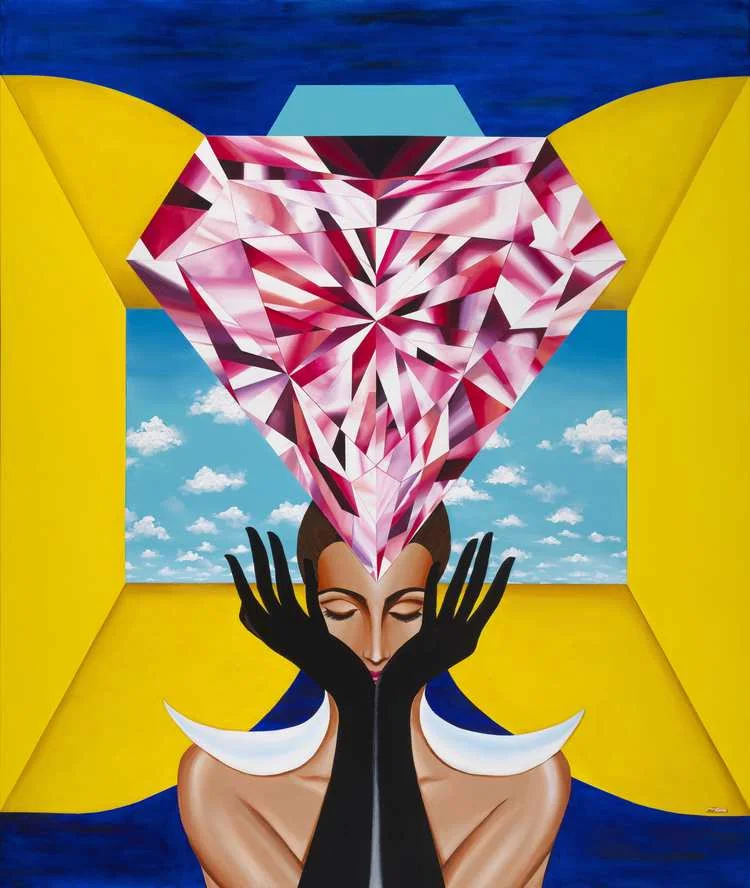 The Portal of Empowerment. 72 x 60 inches. Painting by Reena Ahluwalia.
