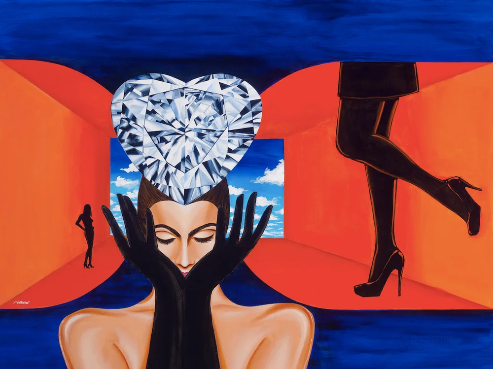 The Portal of Quest. 30 x 40 inches. Painting by Reena Ahluwalia.