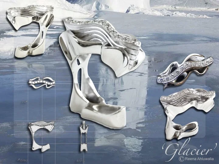 'Glacier' ring by Reena Ahluwalia for Mayur Davé (Gems) Inc. Canadian diamonds set in 18K white gold.