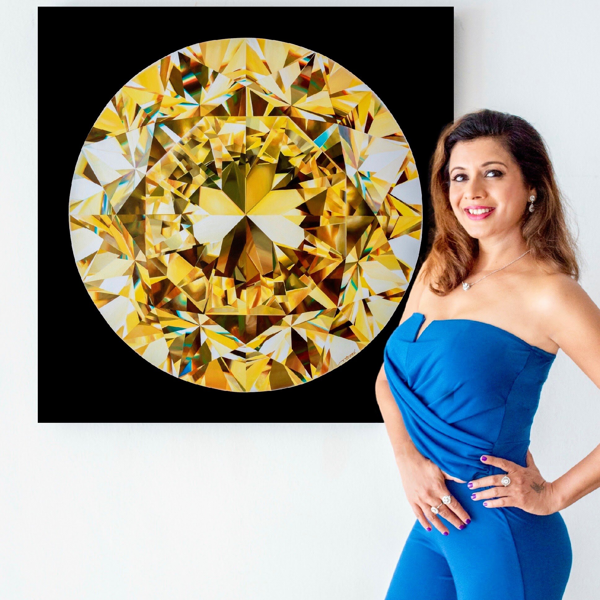  Reena Ahluwalia with her Mouawad Dragon diamond painting. 