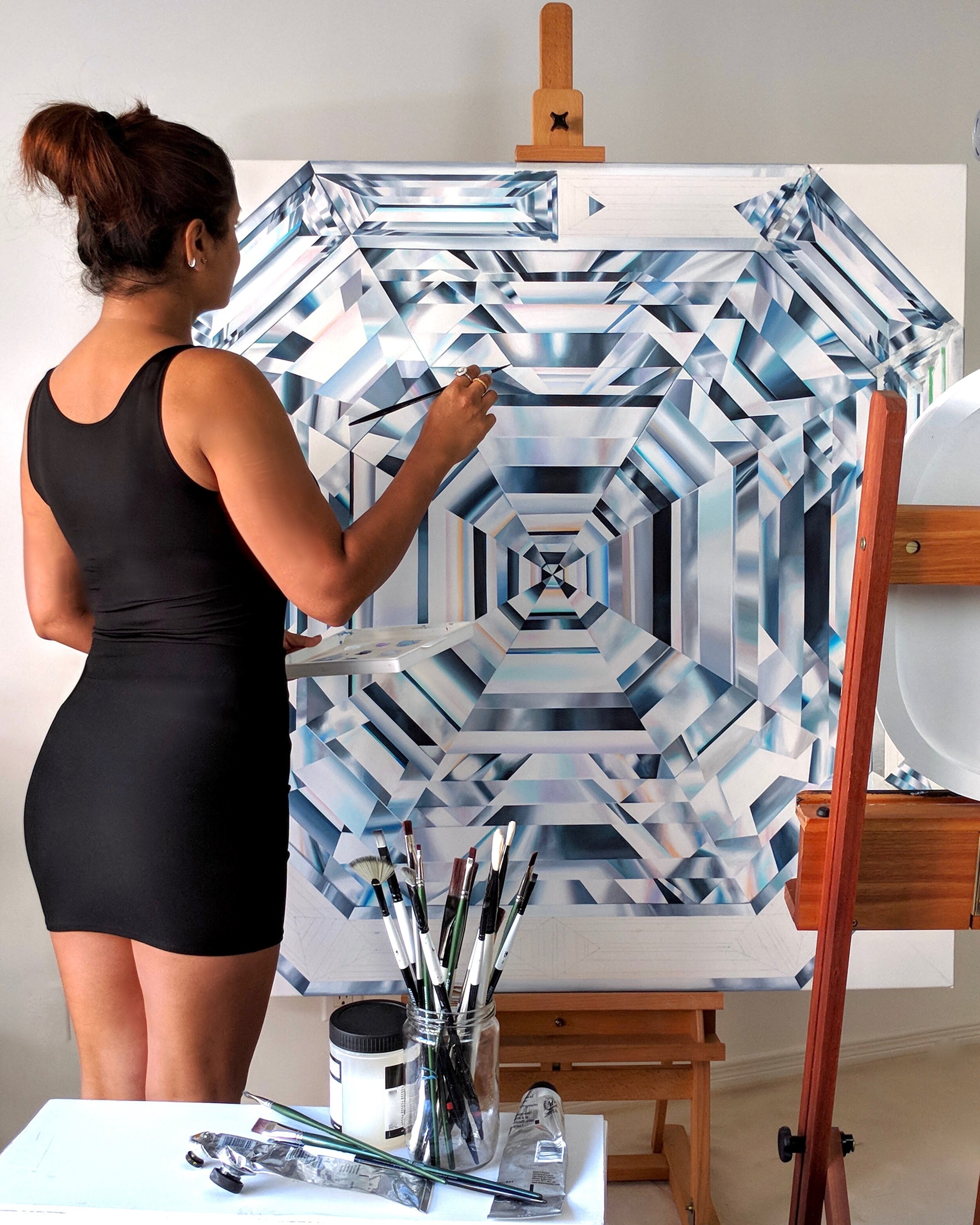 Asscher Cut_Diamond Painting_Reena Ahluwalia_Entranced_process1.jpg